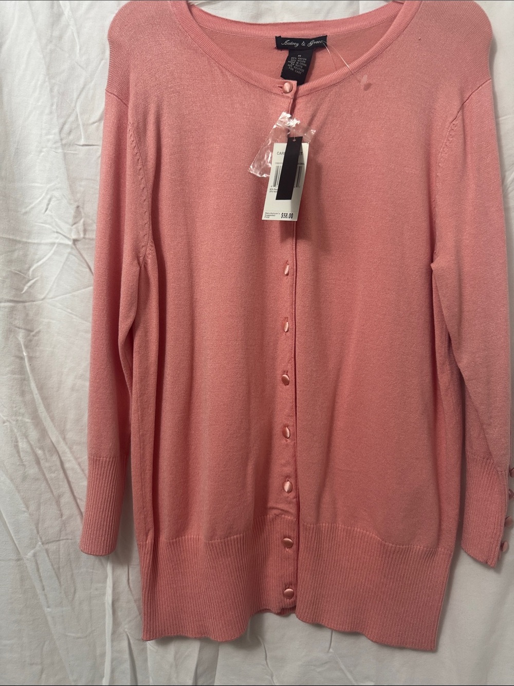 Talbots Dusty Rose Button-Front Cardigan Sweater